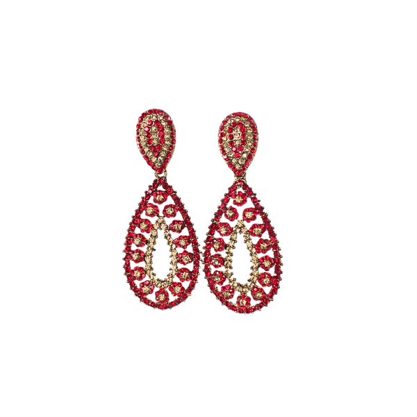 Red Yellow Gold Stone earring