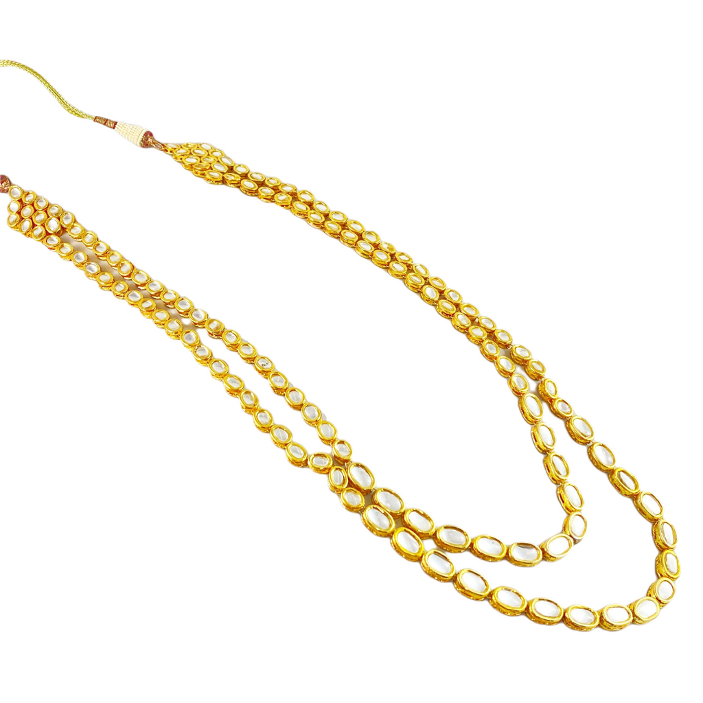 Kundan gold plated mala, extra long necklace, Flora Designer