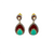 American Diamond Cubic Zirconia with Pearl & Emerald Semi Precious Stones and Minakari Work long earring Colour: Maroon, Green