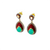 American Diamond long earring Cubic Zirconia with Pearl & Emerald Semi Precious Stones and Minakari Work Colour: Maroon, Green
