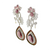 Cubic zirconia - amethyst purple and silver long earrings 