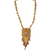 Goldplated polki bridal long mala with garnet stones & red beads
